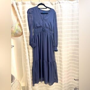 Old Navy Blue Smocked Tiered Maxi Dress